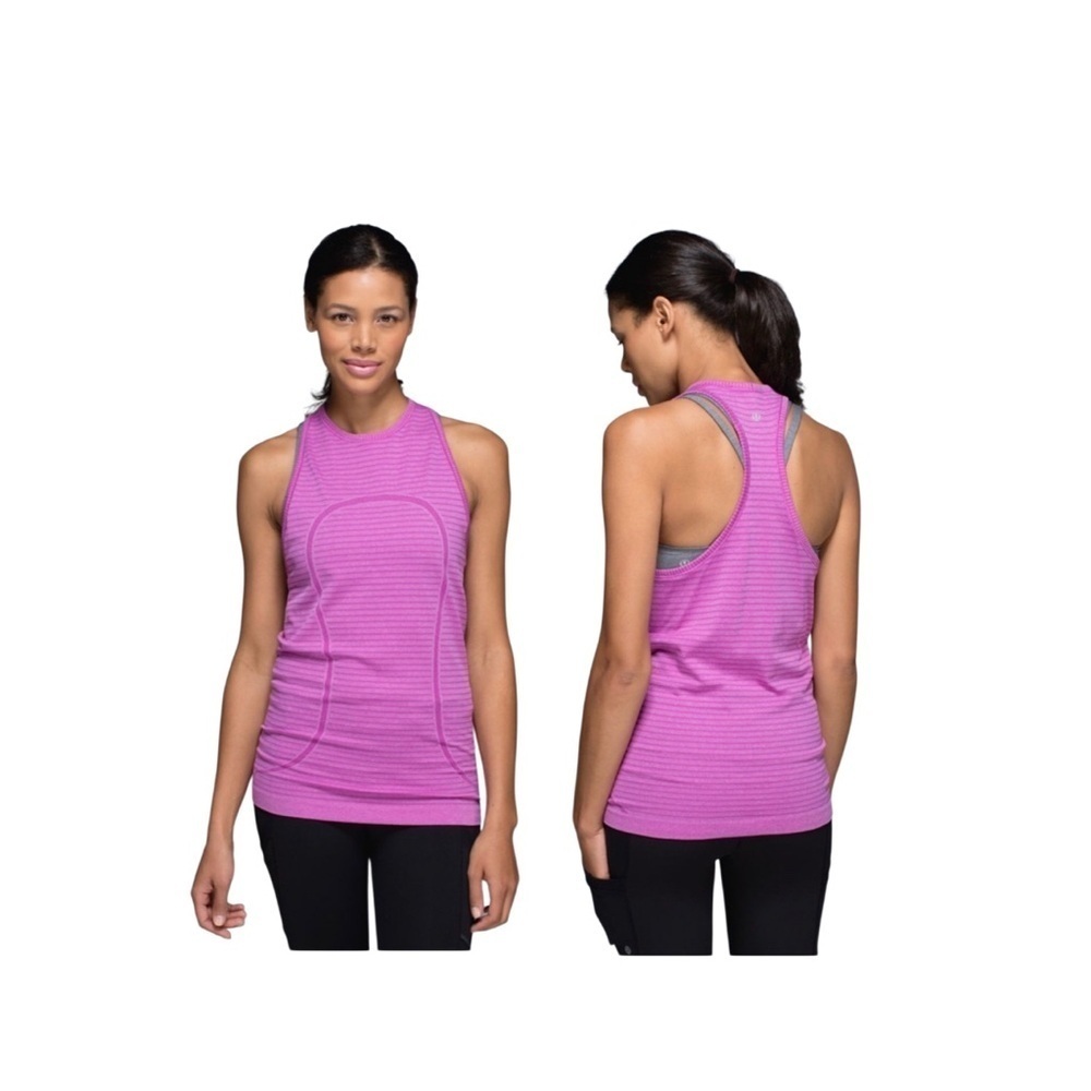 Lululemon Rugby Stripe Tan Top Women Size 8
